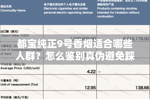 都宝纯正9号香烟适合哪些人群？怎么鉴别真伪避免踩坑？